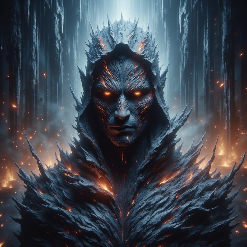 Warrior in Tattered Armor Defies the Void