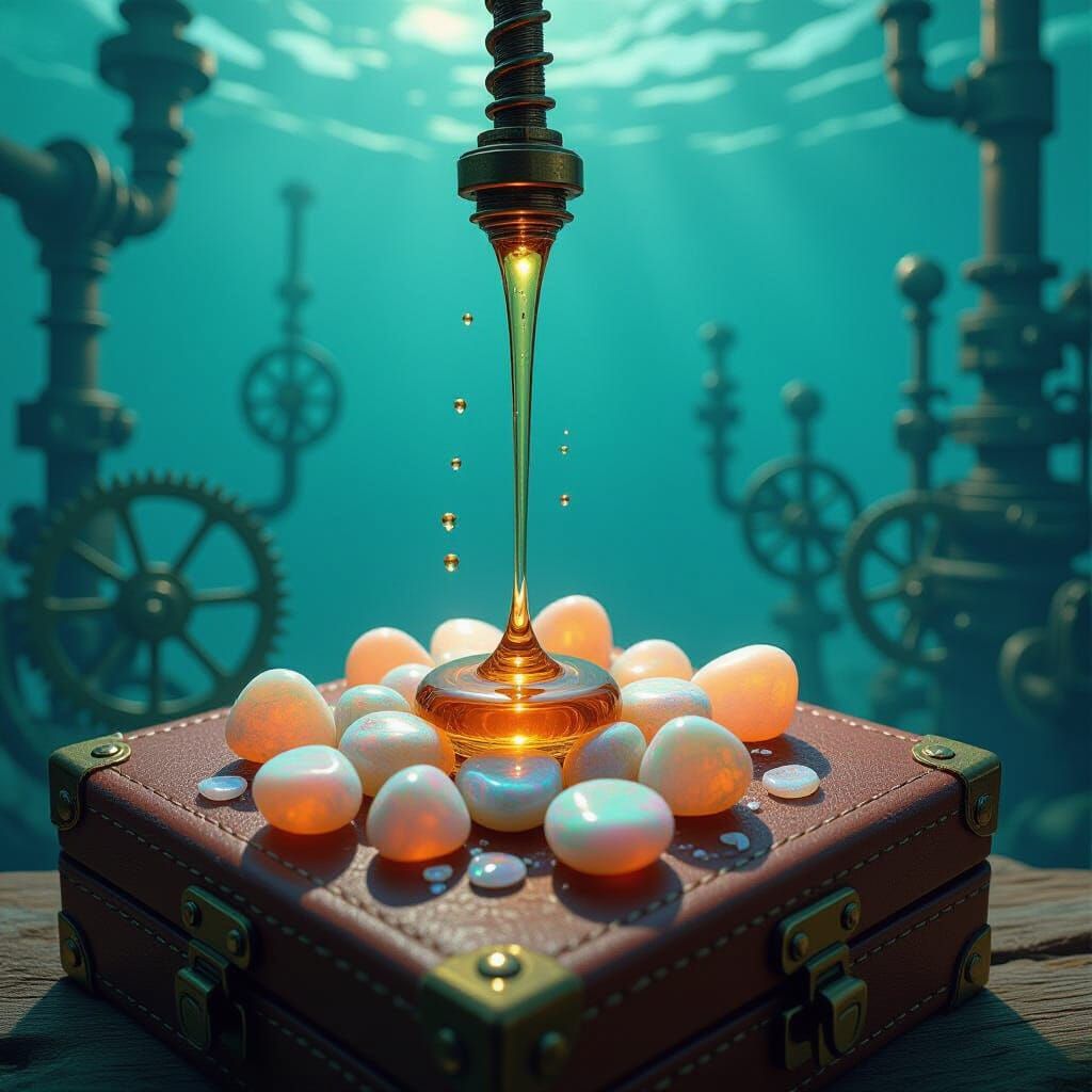 Opal Stones and Honey in Steampunk Style