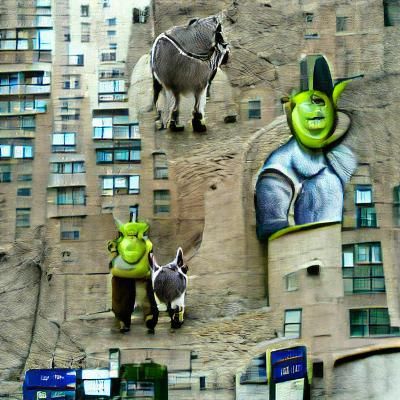Shrek and Donkey Visit New York City