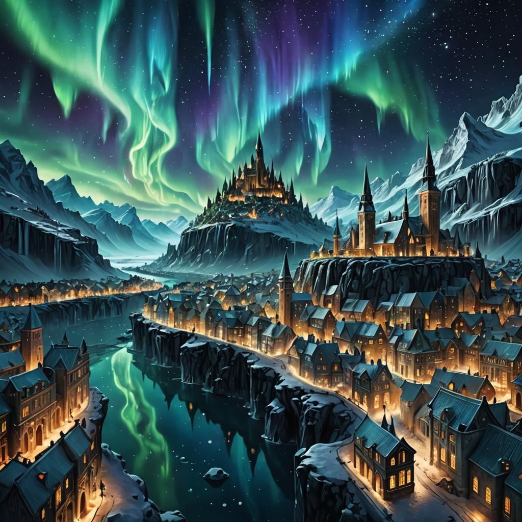 Fantasy winter city