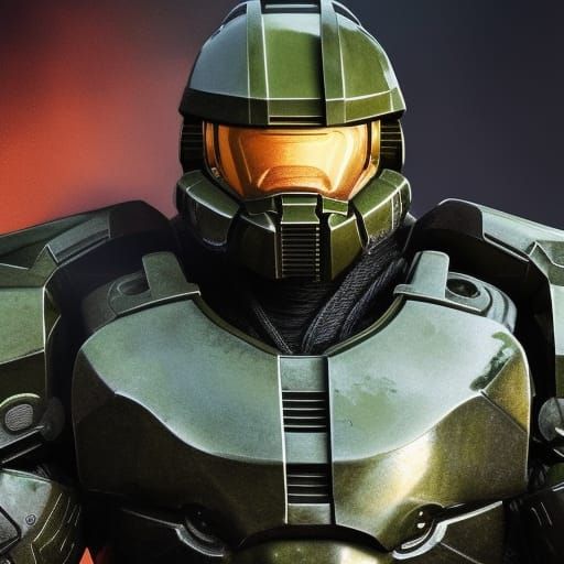 Arnold Schwarzenegger as Hyperrealistic Master Chief Portrai...