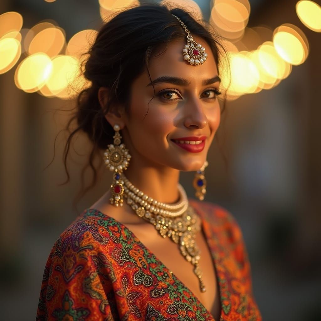 Ethereal Indian Beauty in Vibrant Attire