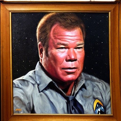 William Shatner Portrait in Oil Paint