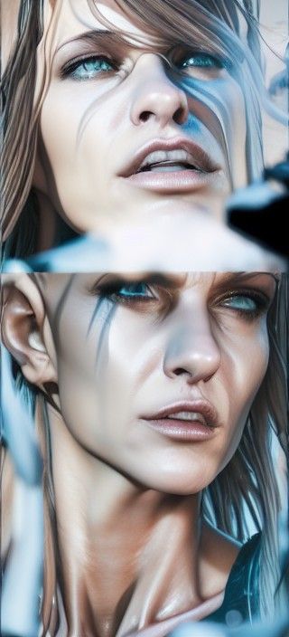 Witchblade Portrait in 3D Shading, Hyperdetailed