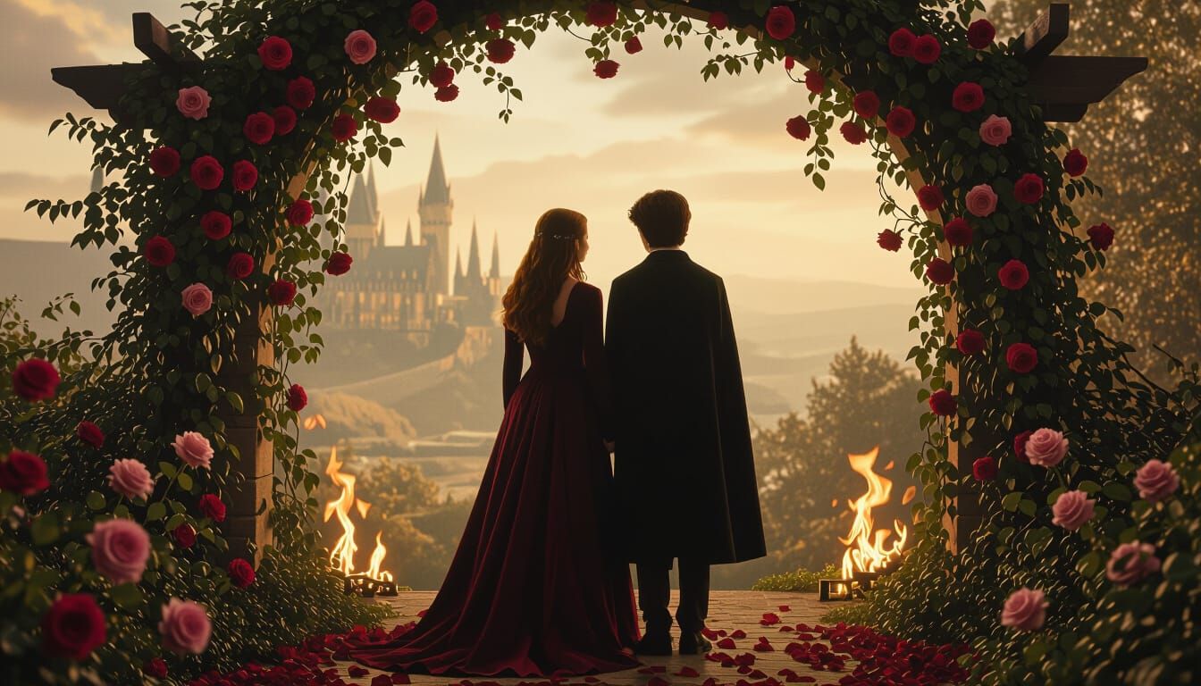 Harry Potter and Ginny Weasley: Romantic Archway Scene