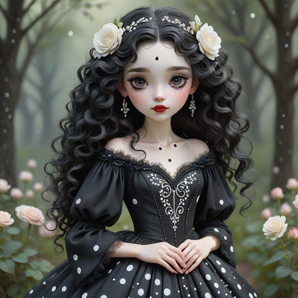 Ethereal Beauty in Lavish Gouache Style