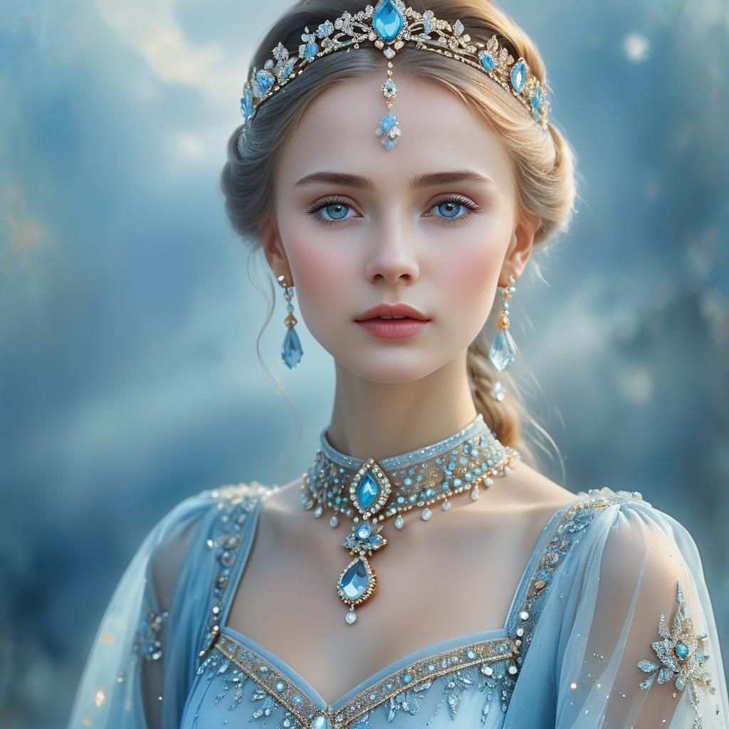 Russian Princess Portrait in Magical Realism Style