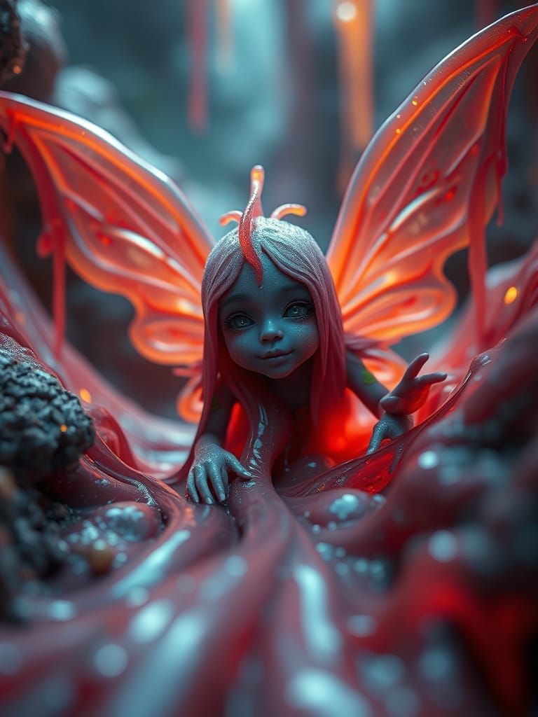 Slime Fairy in a Digital Matte Painting