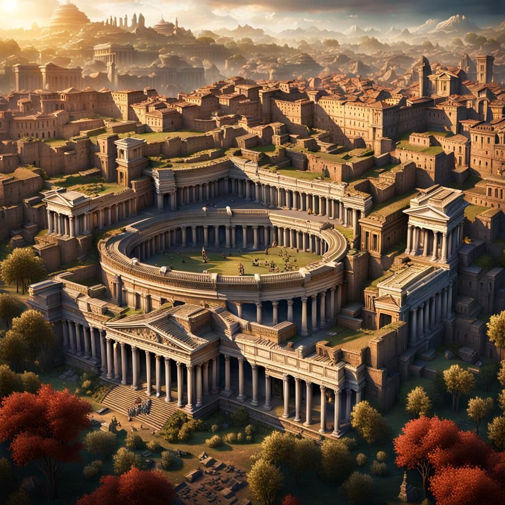 Detailed Matte Painting of Ancient Rome
