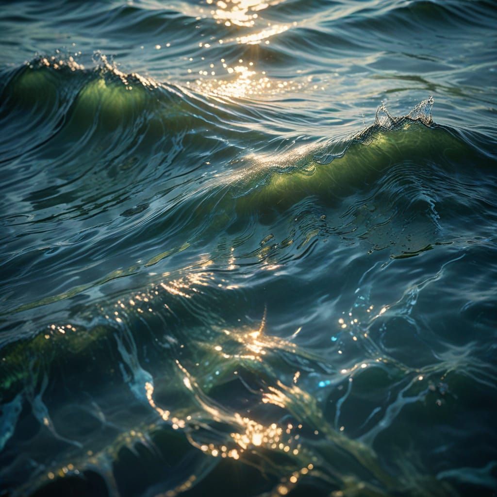 Serene Ocean Waterscape in Dreamy Impressionist Style