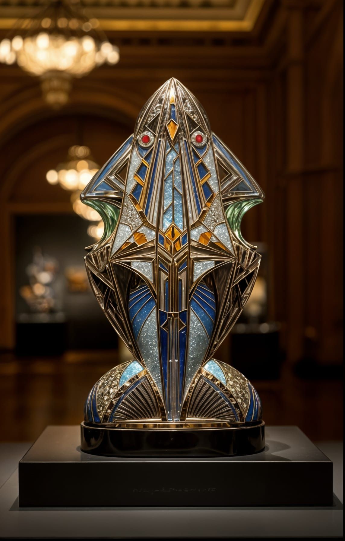 Enameled Glass Sculpture in Art Deco Museum