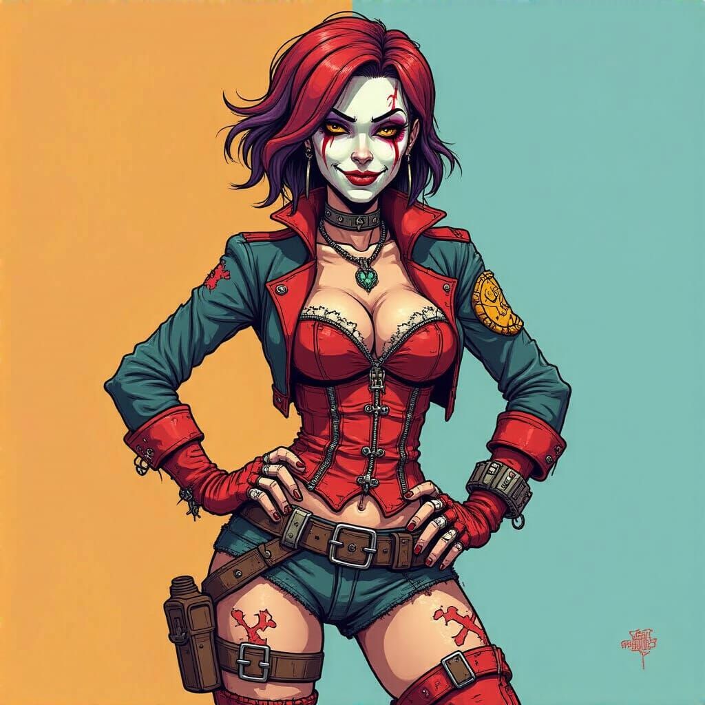 Mad Moxxi Illustration in Cel-Shading Style