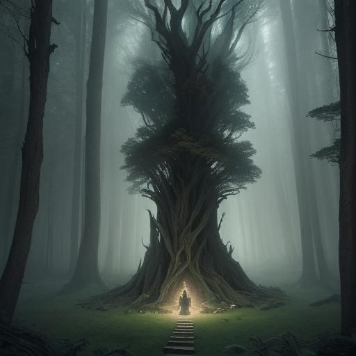 Meditative Forest Scene: Digital Matte Painting