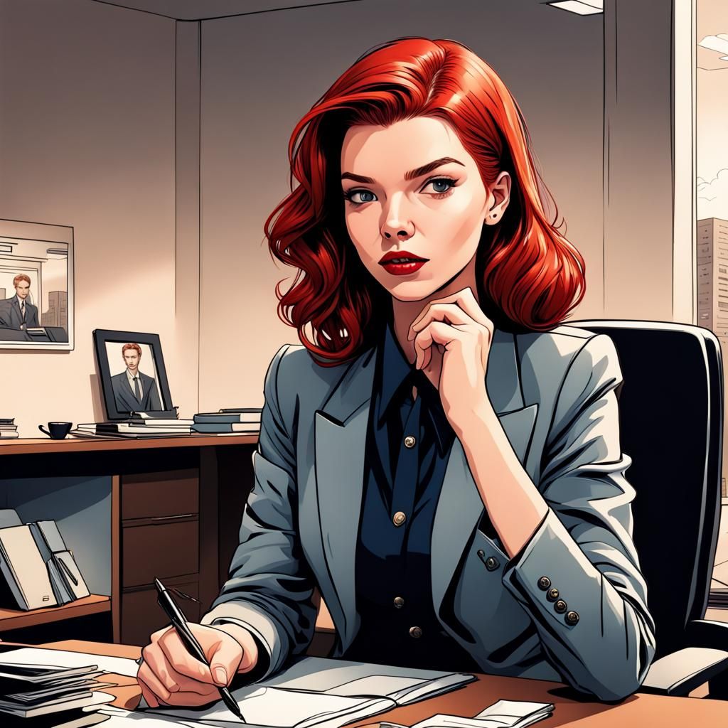 Anya Taylor Joy as Redhead in Comic Book Art