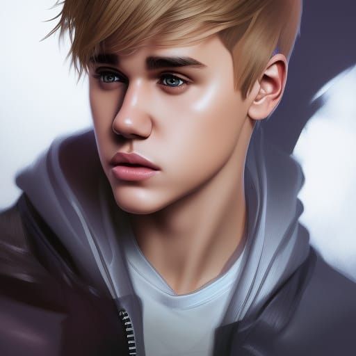Justin Bieber Portrait in Artstation Style