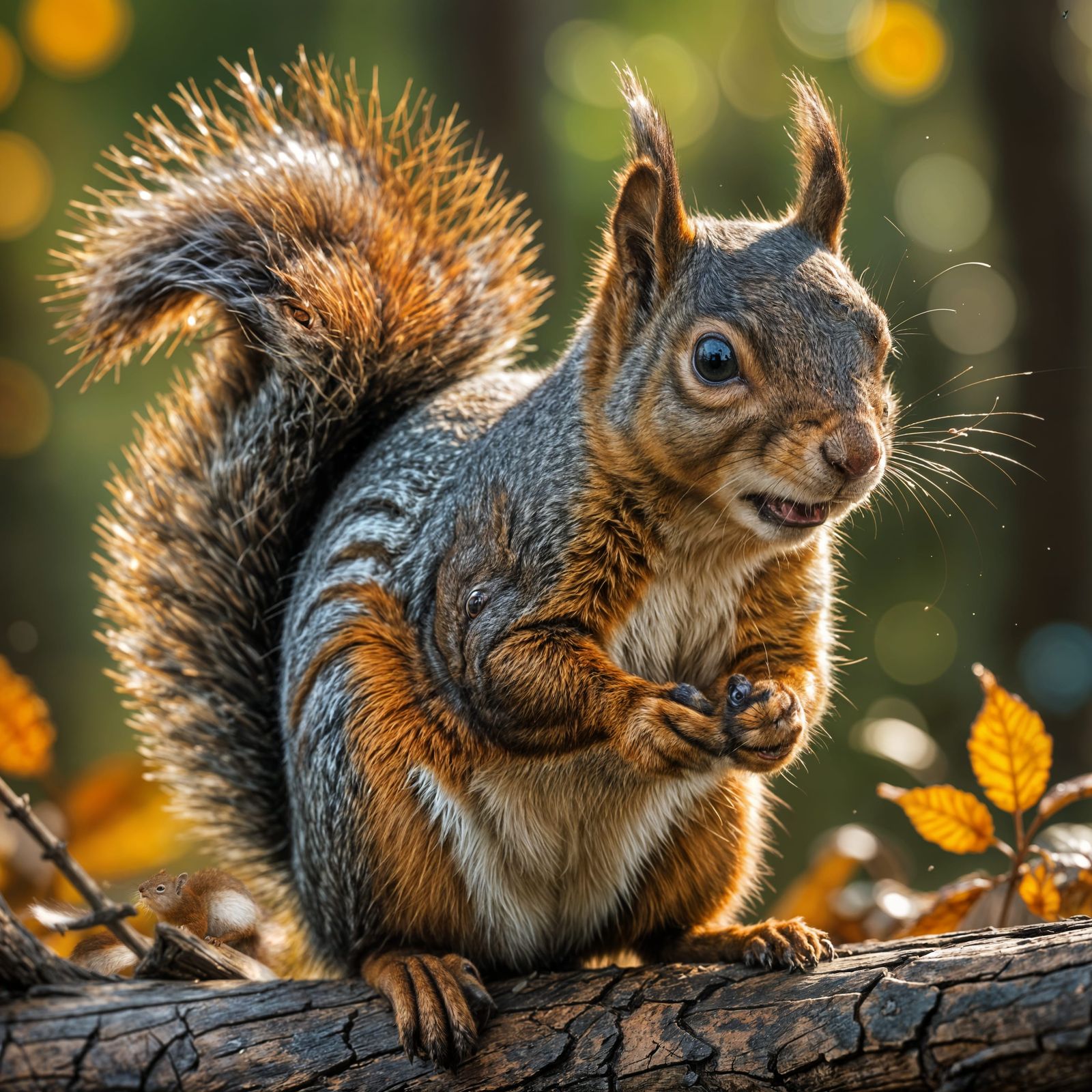 Hyperrealistic Mischievous Squirrel in Splash Art Style