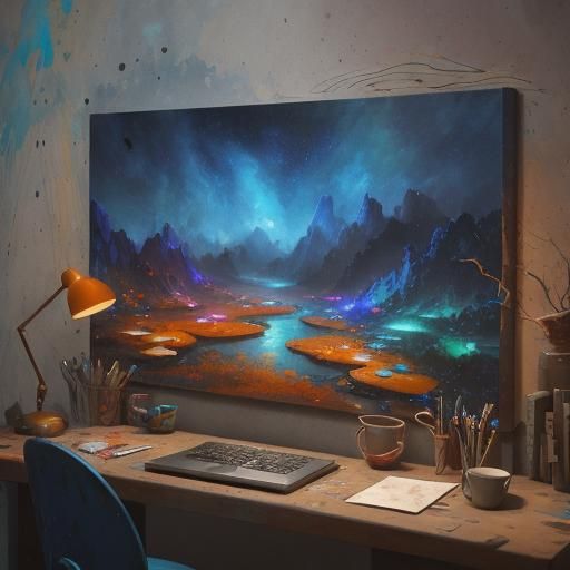 Vibrant Splash Art of Colorful Artistic Chaos