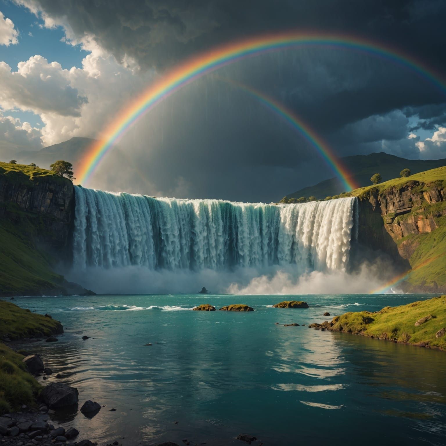 Epic Water Rainbow Digital Matte Painting