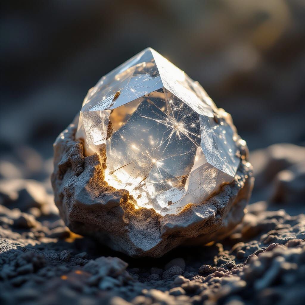 Photorealistic Gnarled Gemstone with Studio Lighting