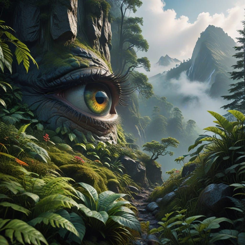 Breathtakingly Realistic Mountain Landscape with Vivid Color...