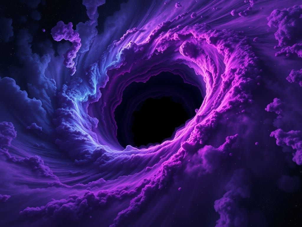 Cosmic Black Holes Merge: Abstract Expressionist Sci-Fi