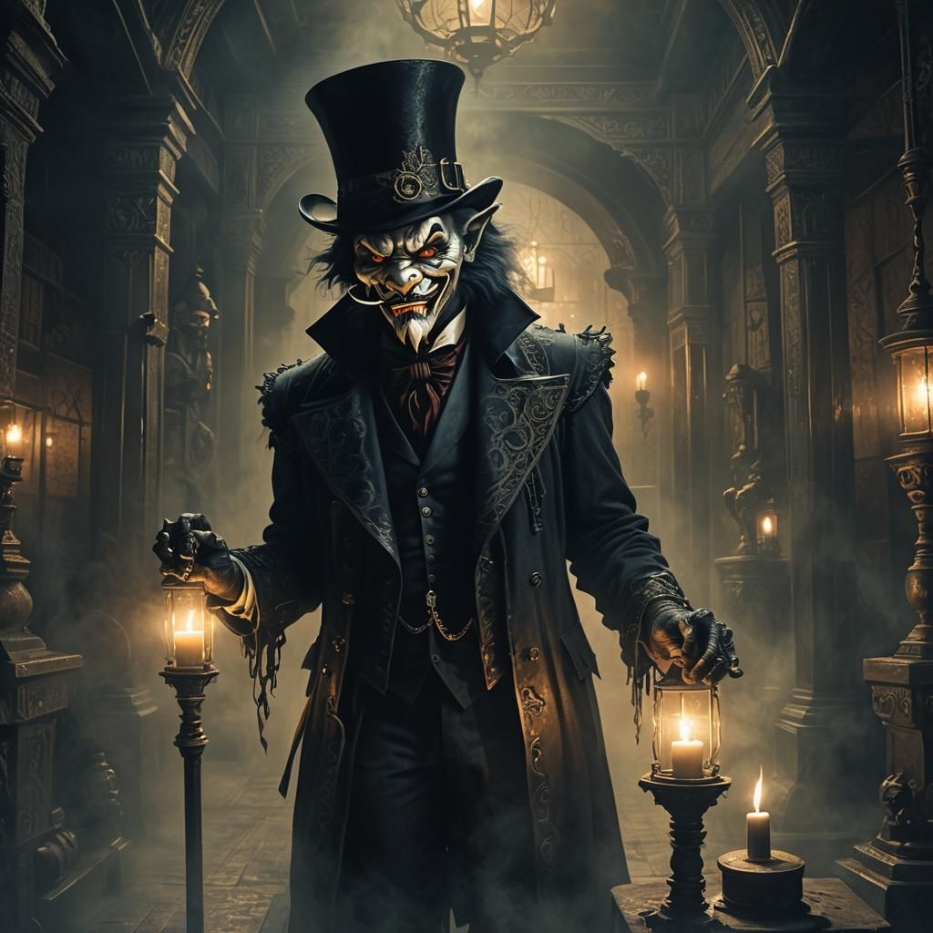 Sinister Rakshasa Plotting Mischief in Dark Fantasy Style