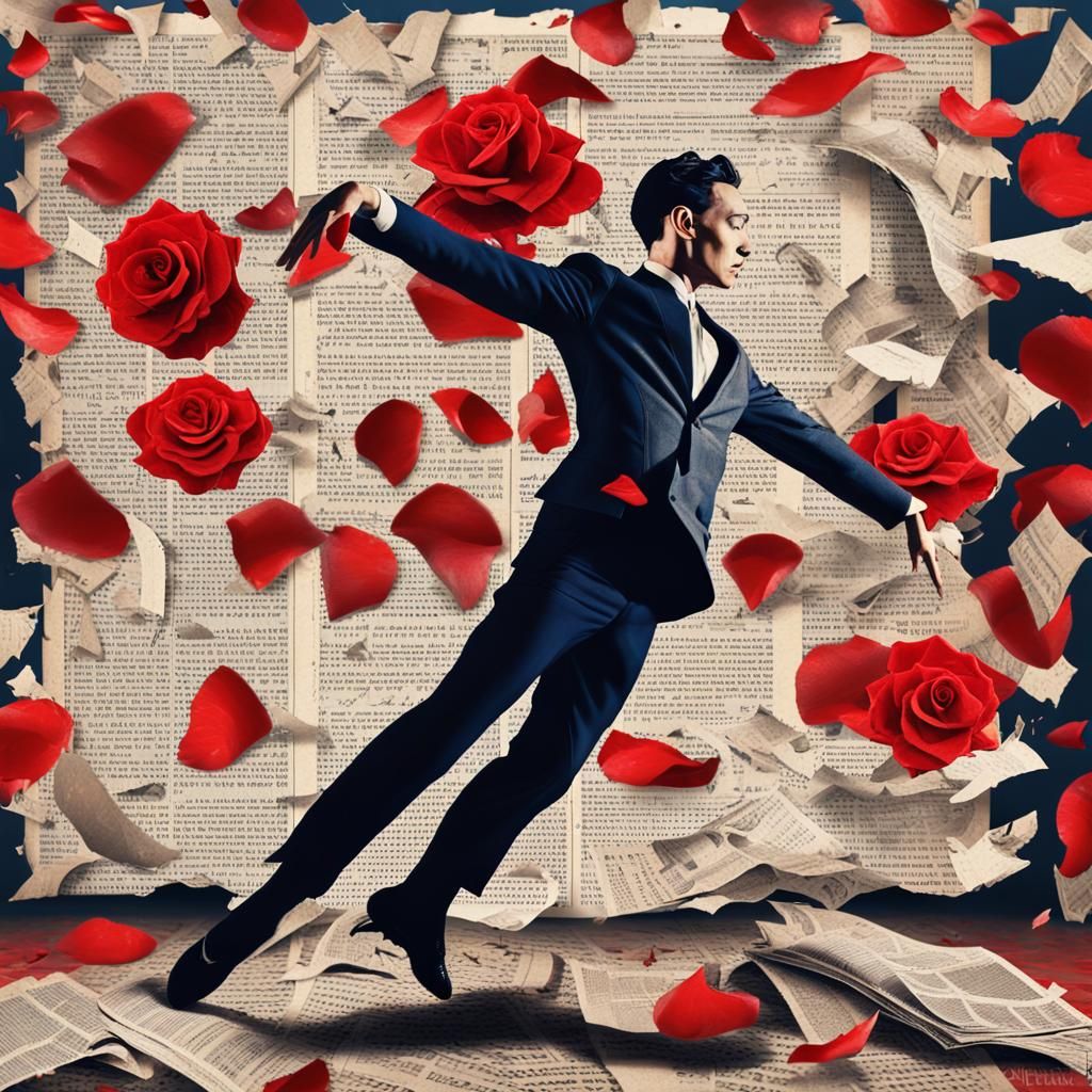 Surreal Ballet Dancer in Digital Collage Art