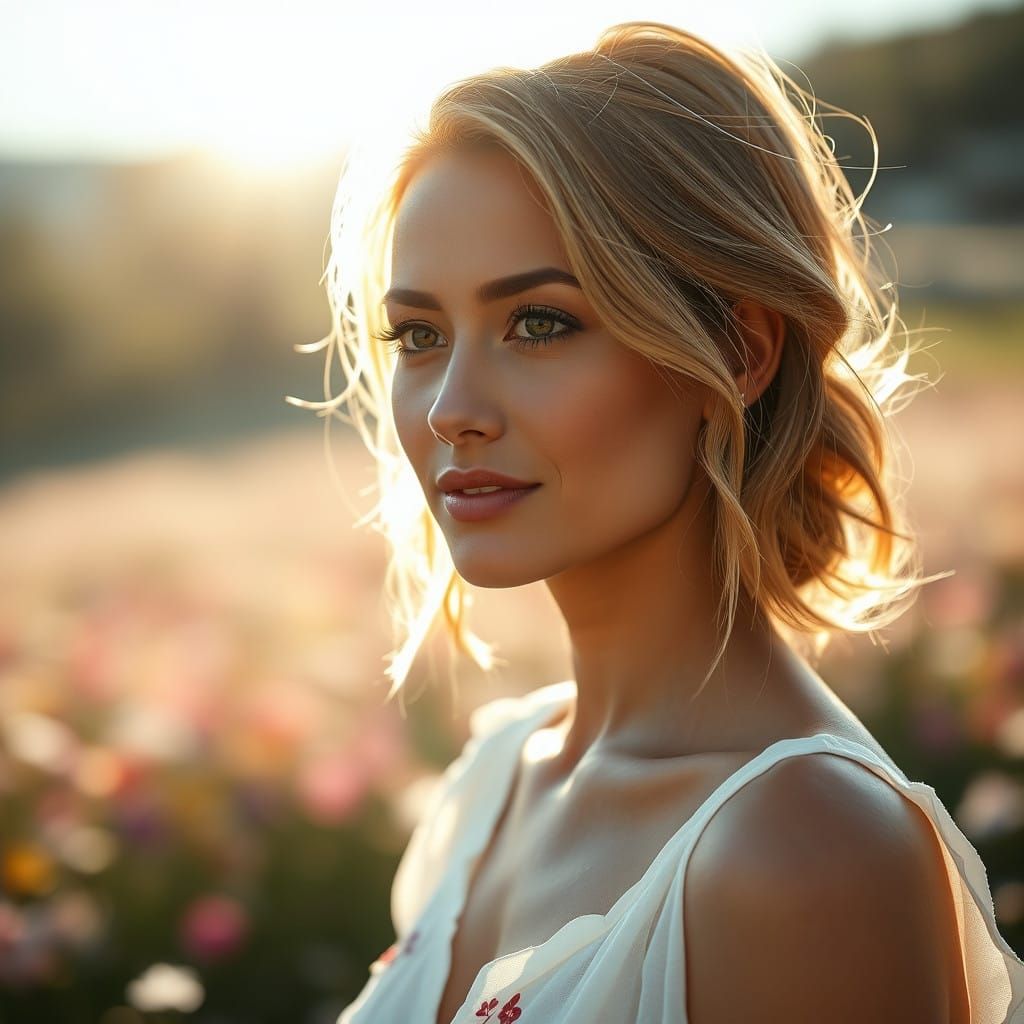 Surreal Morning Portrait of a Radiant Woman in Nature