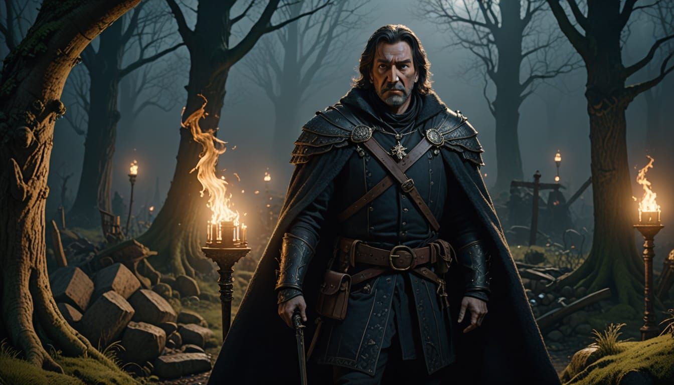Dark Sheriff of Nottingham in Medieval Forest