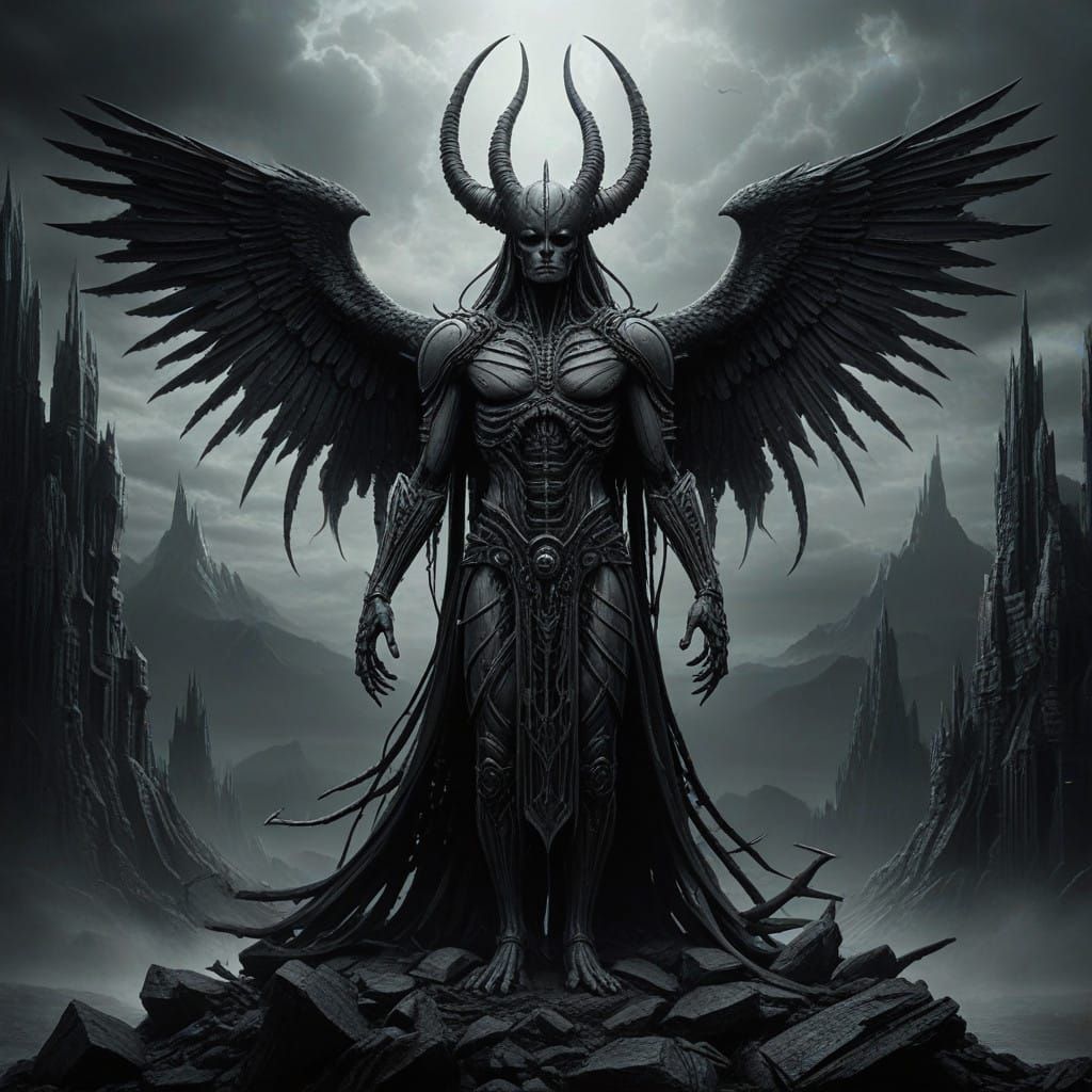 Mystical Thunderbird Shaman in Dark Fantasy Art Style