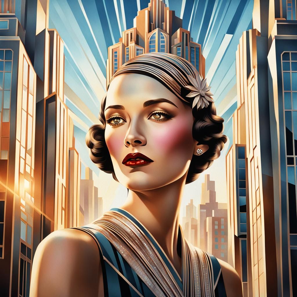 Art Deco cityscape