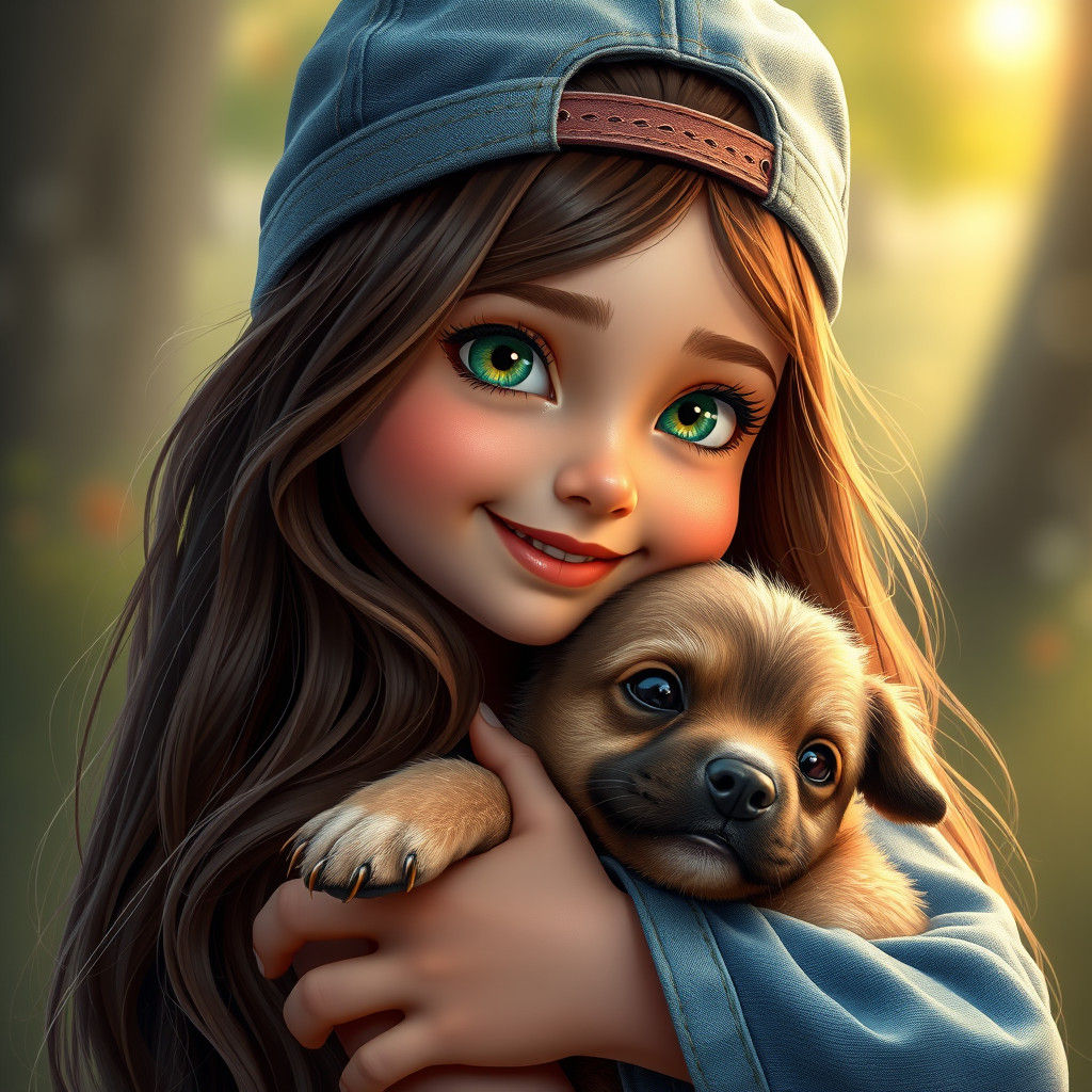 Girl and Puppy: Fantasy Concept Art