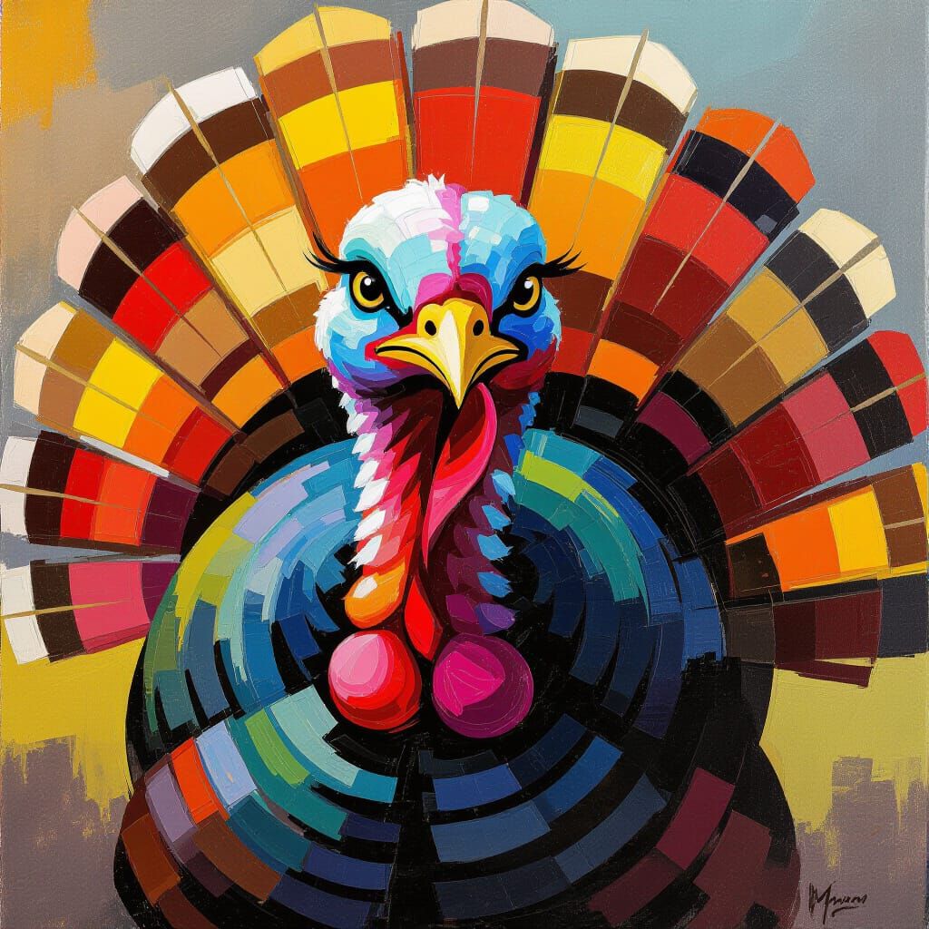 Impressionistic Turkey Painting with Bold Strokes