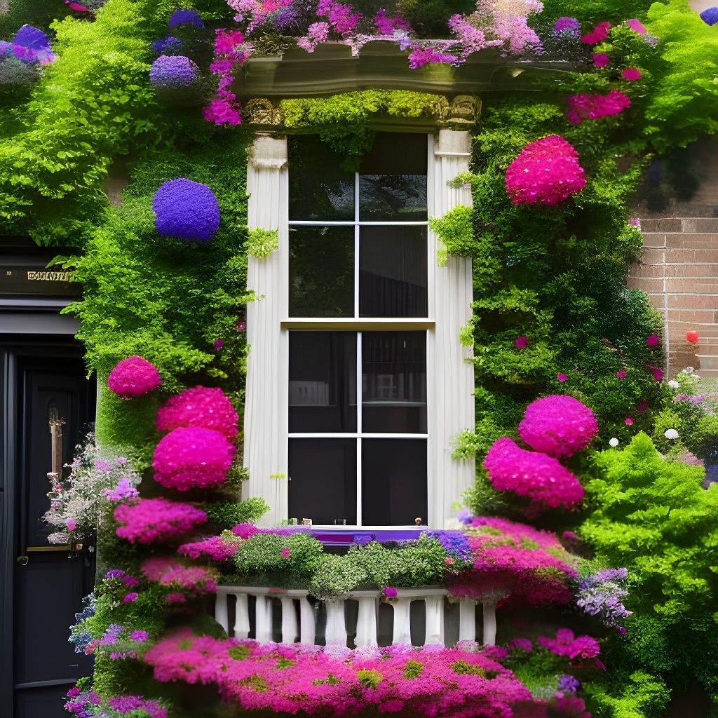 Hyperdetailed Window Box with Colorful Flowers
