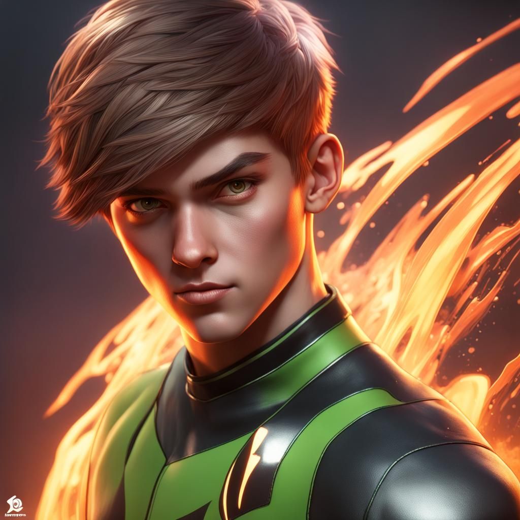 Hyperrealistic Heatblast Portrait in Volumetric Lighting