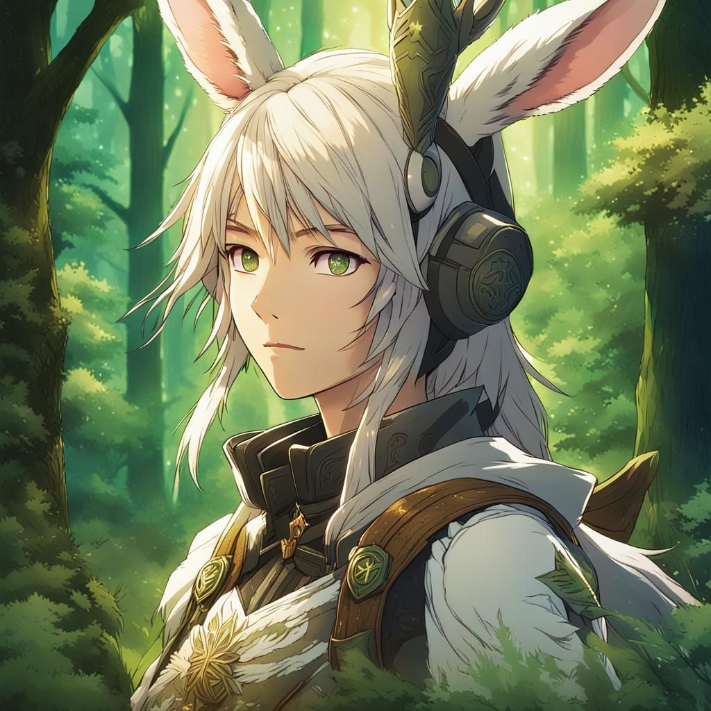 Viera in Lush Forest: Anime Key Visual