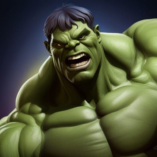 Hyperdetailed Hulk Portrait in Dynamic Lighting