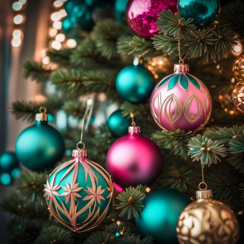 Mid-Century Modern Christmas Ornaments in Retro Style