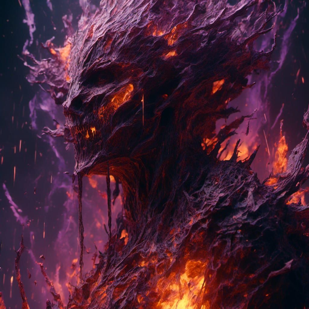 Hyperdetailed Fire Flames in Dark Fantasy Style