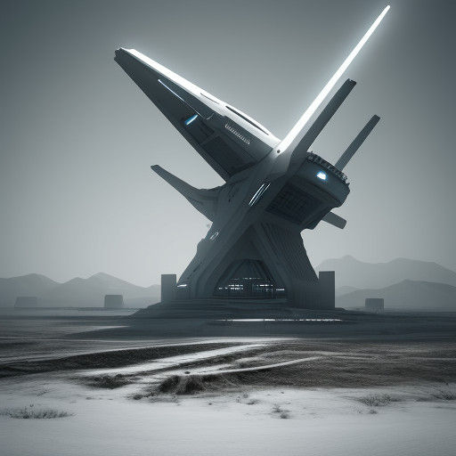 Sleek White UFO in Deserted Apocalypse