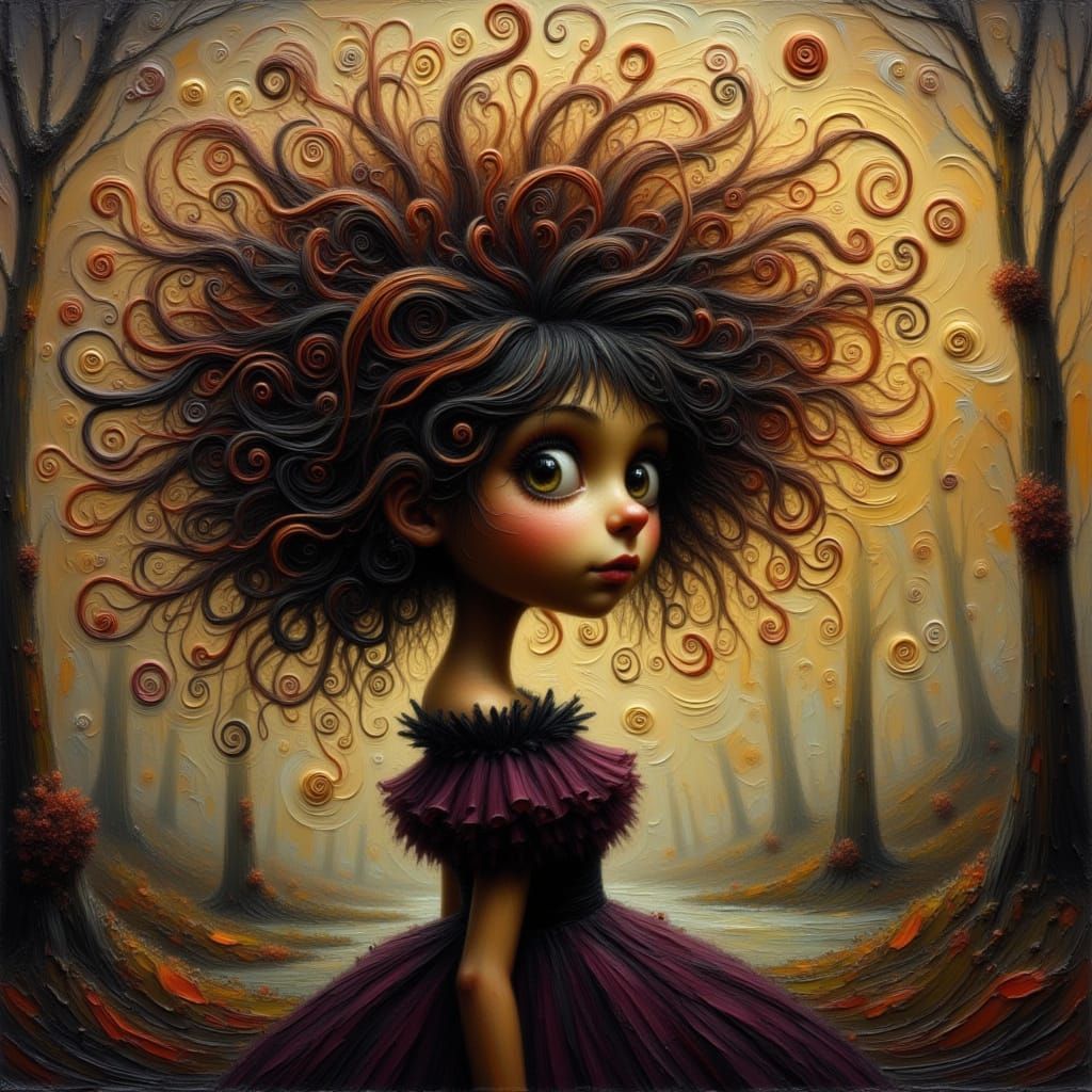 Enchanting Autumn Fairy Portrait with Gothic Whimsy
