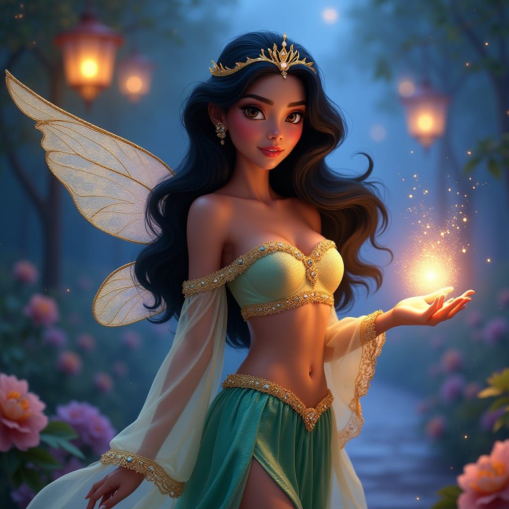 Enchanted Garden Princess with Magical Wings
