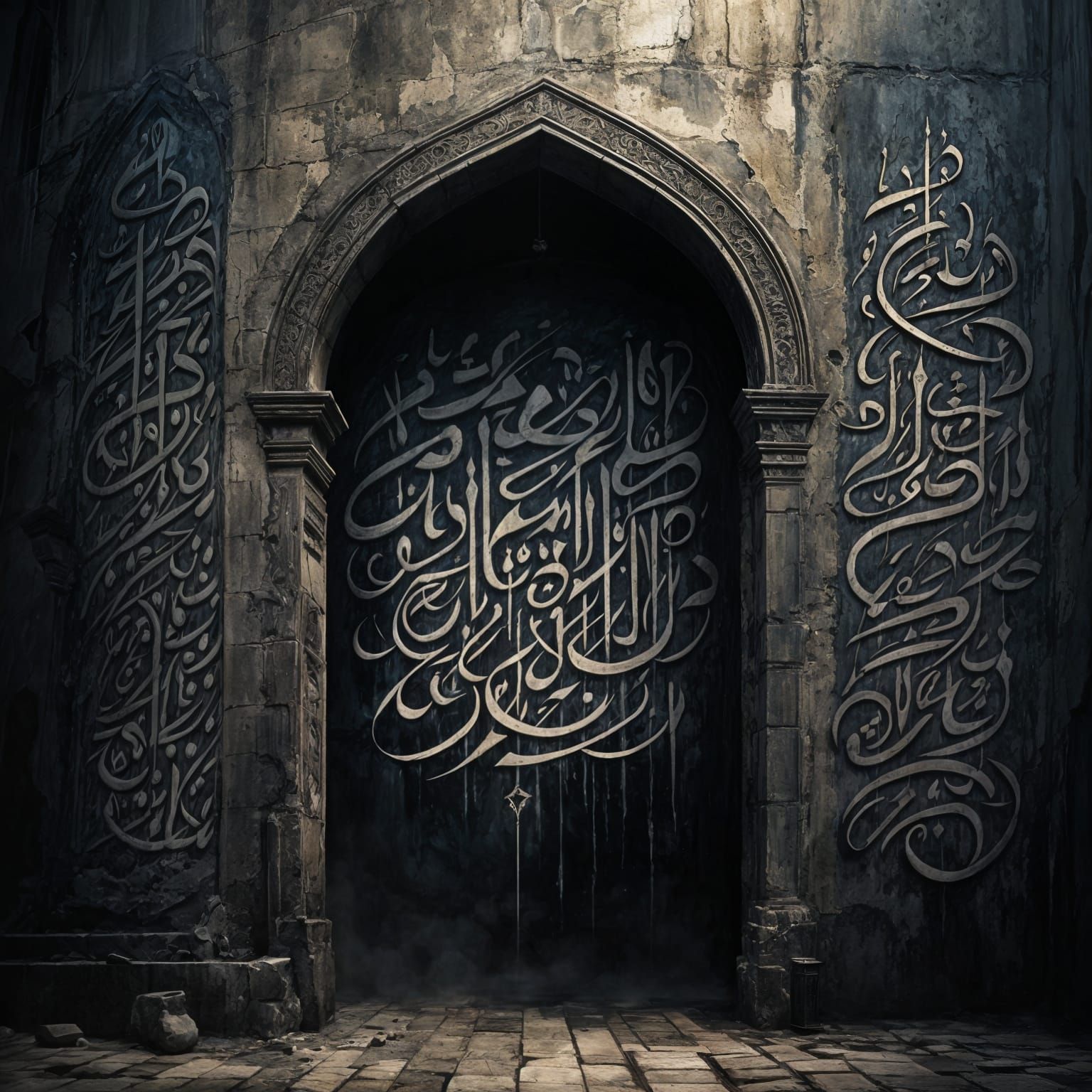 Surreal Arabic Calligraphy Unveils Life's Mysteries in Dark ...