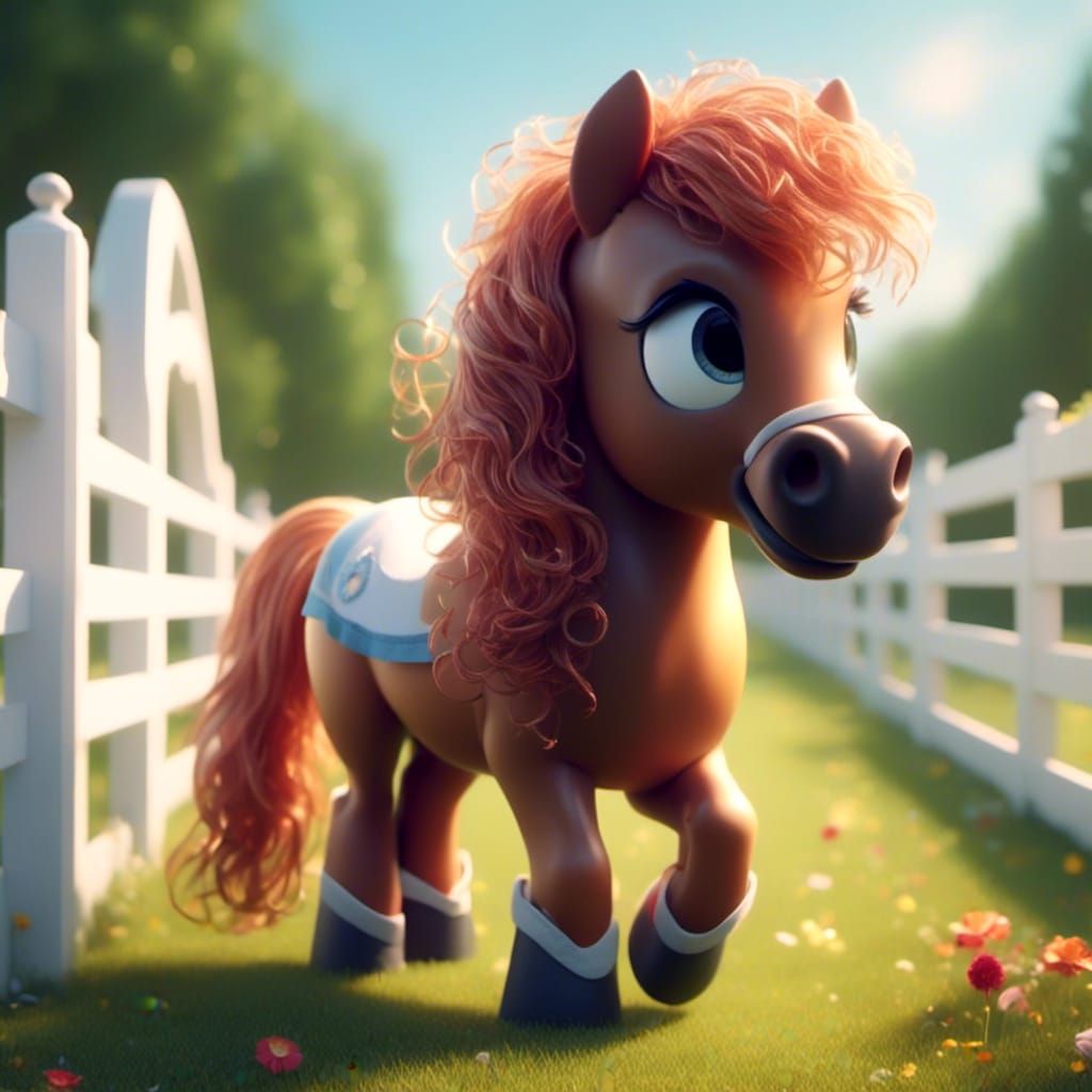 Delightful Pony with Picket Fence