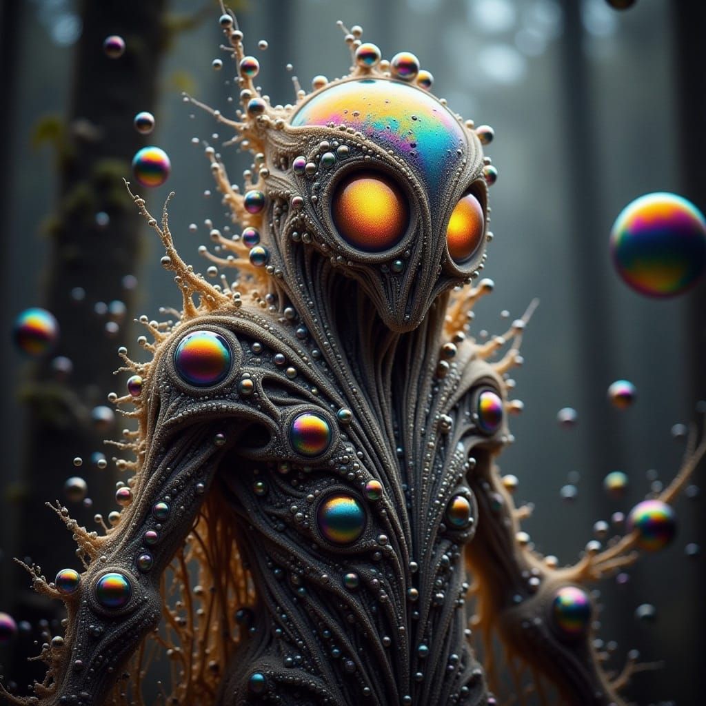 Enchanted Forest Scarecrow with Glowing Eyes