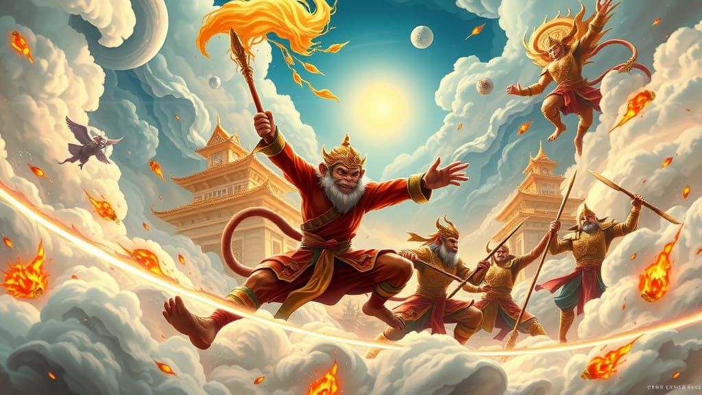 Epic Clash of the Monkey King in Celestial Battleground