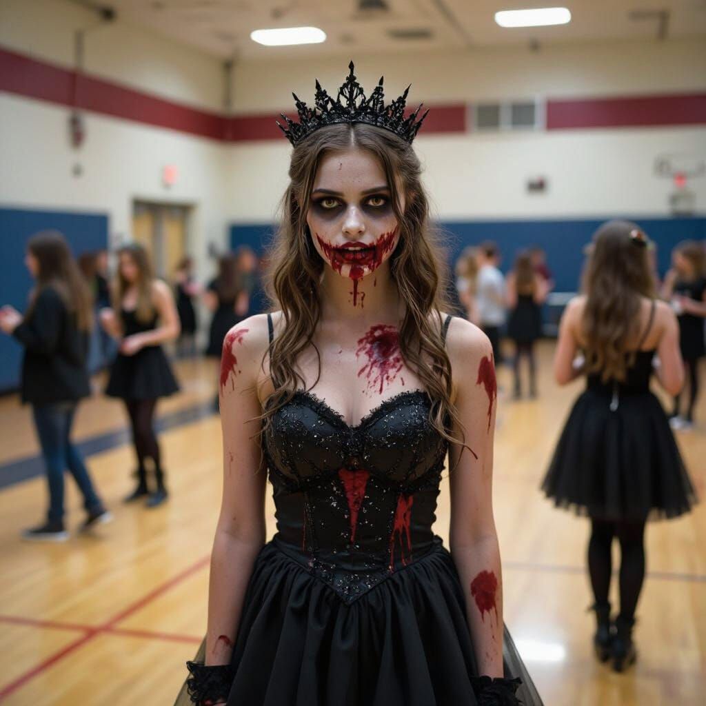 Zombie Prom Night at High School Gymnasium