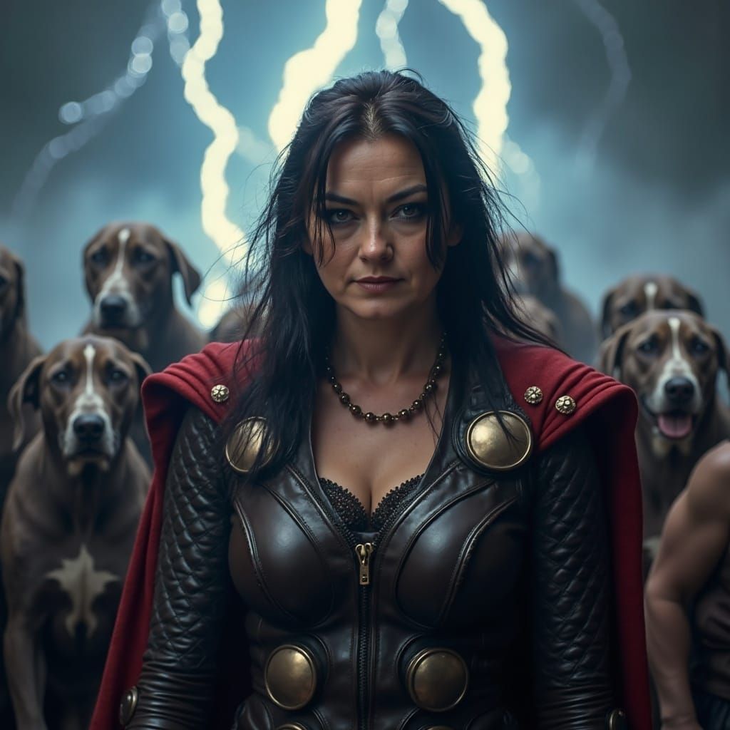 Dark Haired Woman Channels Thor in Regal Portrait