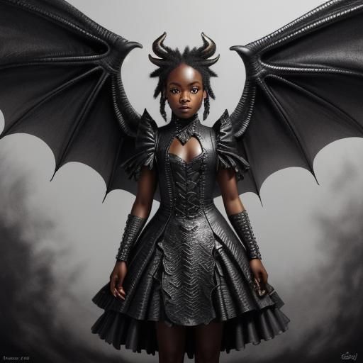 Dragon-Themed Elizabethan Girl: Hyperdetailed Charcoal Drawi...