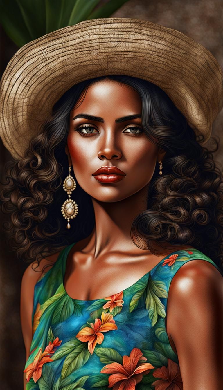 Realistic Portrait of a Gorgeous Cuban Woman